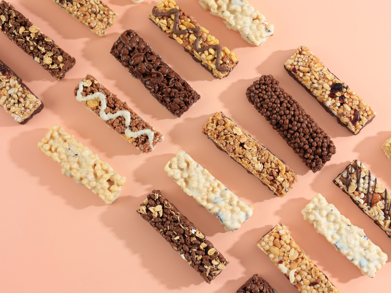 Healthy homemade protein bars made with oats, nuts, and chocolate chips
