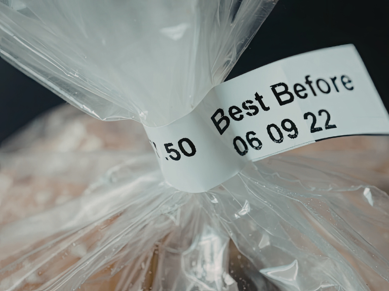 Meal prep containers labeled with dates for organized food storage and freshness tracking