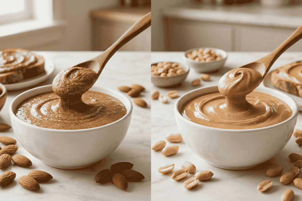 Is Almond Butter a Healthy Fat? Nutritional comparison of almond butter vs. peanut butter, highlighting healthy fats, protein, fiber, vitamin E, and magnesium.